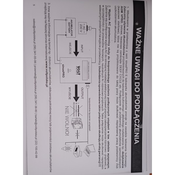 Volt Polska Sinus Pro-800E  ДБЖ  Інвертор 12-220в заряд акумулятора